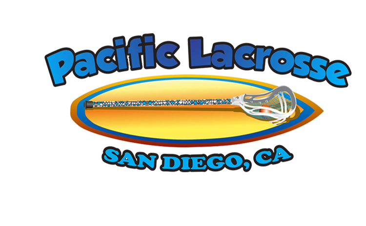 Vector artwork sample: the “Pacific Lacrosse, San Diego, CA” logo with crossed sticks over a sunset oval.