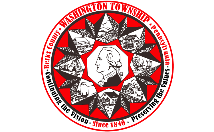 Vector artwork sample: a circular red and black Washington Township municipal seal dated “Since 1840”.
